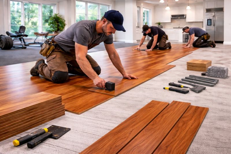 Cherry Floor Installation in Monroe, NC