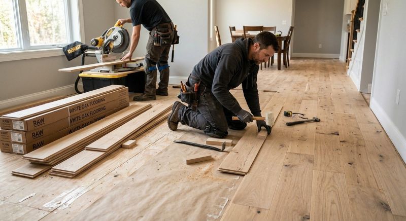 Oak Floor Installation in Iron Station, NC